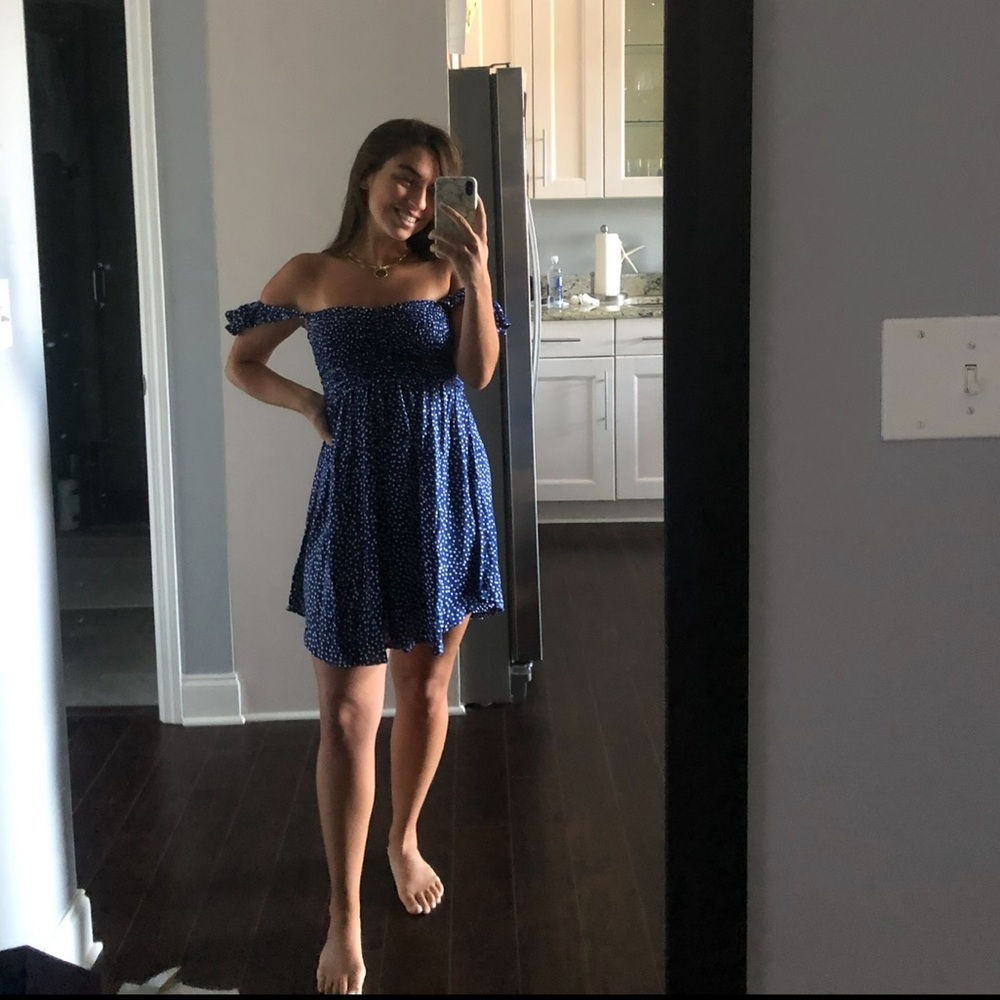 Nordstrom Blue Polka Dot Mini Dress